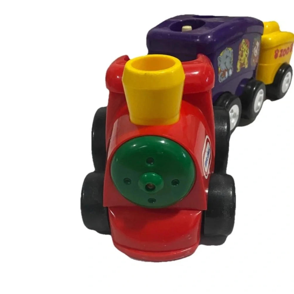 Little Tikes Vintage Toddler Zoo Animal Toy Train Set Red Purple Yellow